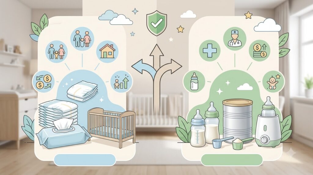 2026 기저귀·조제분유 지원사업 총정리 | 신청 대상부터 지원 내용까지 한눈에 3 Baby care support comparison design 202608071040