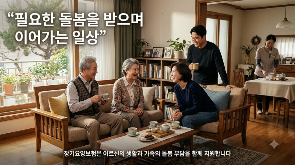 2026 노인장기요양보험 총정리 | 신청 대상·등급·혜택·신청방법 5 Caregiver assisting elderly coup… 202608152228