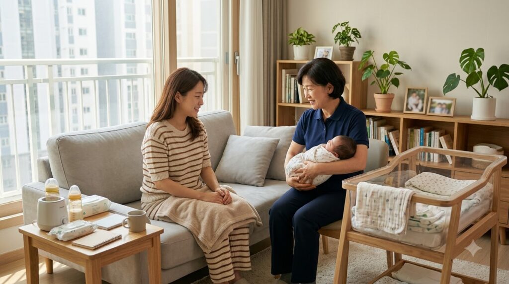 Caregiver tending newborn in apa… 202608071113 1