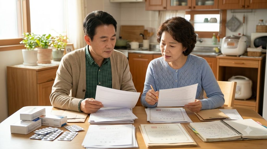 2026 차상위 본인부담경감 대상자|병원비가 줄어드는 기준과 확인방법 4 Couple organizing medical and we… 202608242322