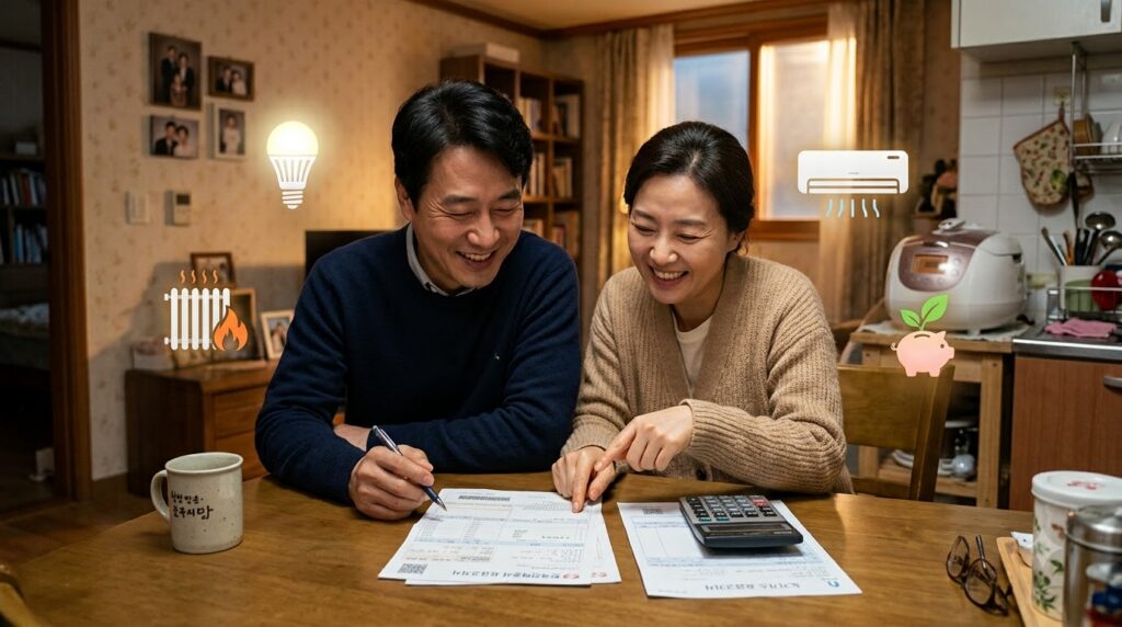 2026 에너지바우처 총정리 | 신청 대상부터 지원금액, 신청방법까지 한눈에 5 Couple relieved looking at bill 202608041247 1