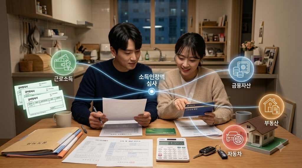 2026 주거급여 총정리 | 신청 자격부터 지원금, 신청방법까지 한눈에 3 Couple reviewing welfare documents 202608031407