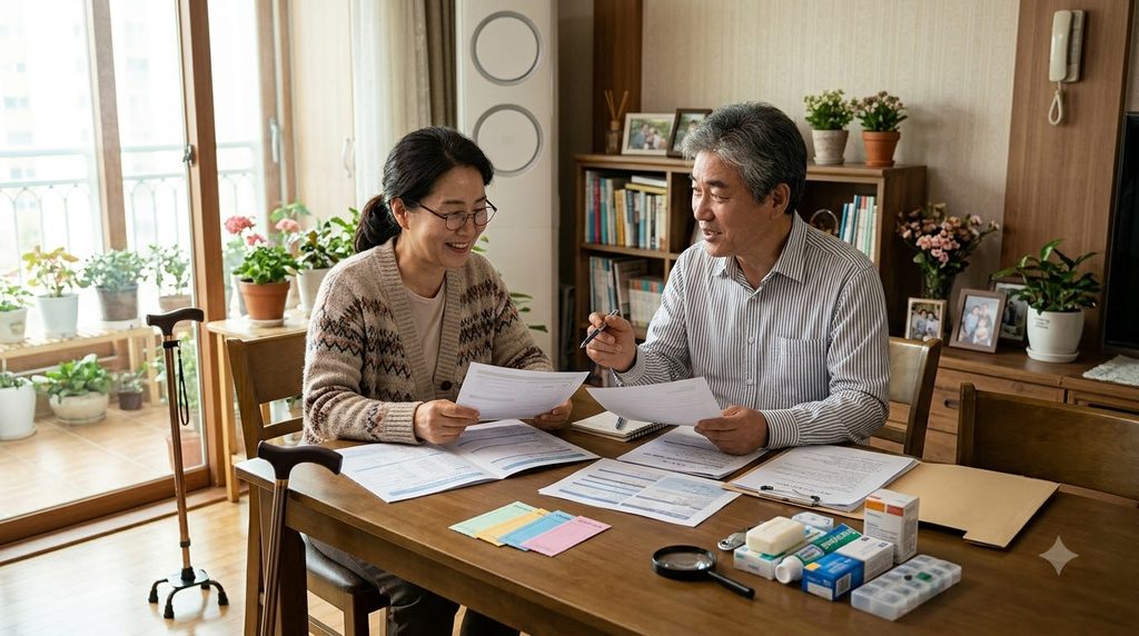 2026 장애수당 월 6만원 받는 조건|장애인연금 대상이 아니라면 확인하세요 5 Couple reviewing welfare documen… 202608262301