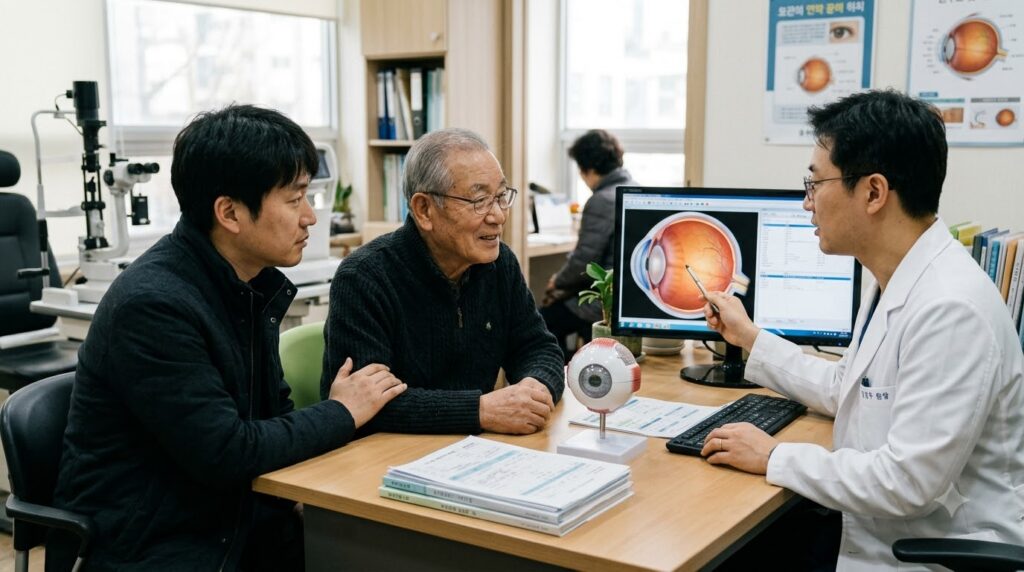 Doctor explaining eye surgery to… 202608190117