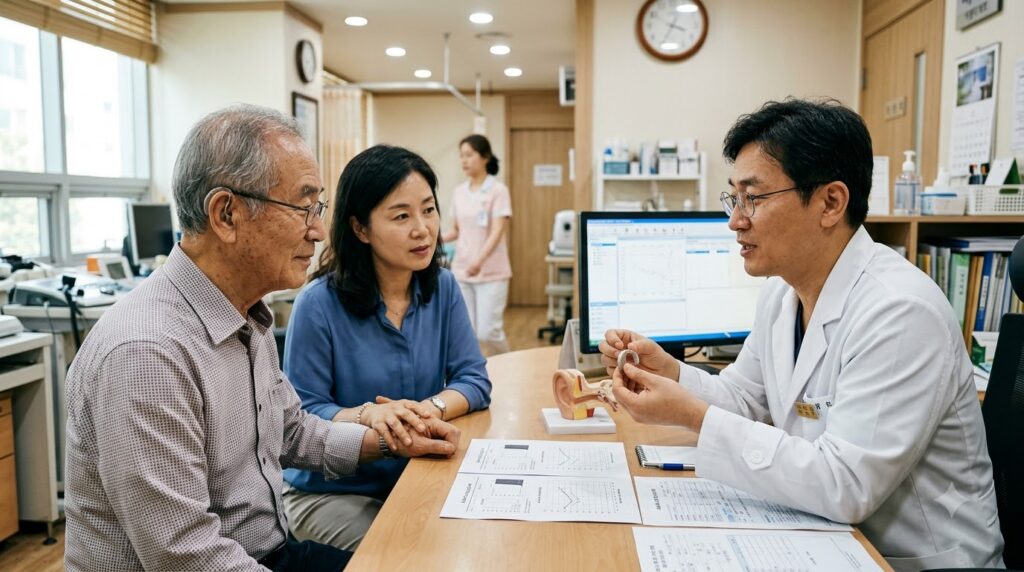 Doctor explaining hearing aid co… 202608192027