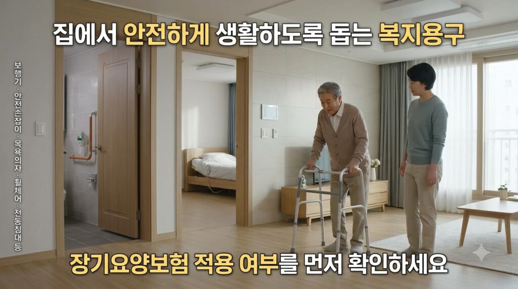 2026 노인장기요양보험 총정리 | 신청 대상·등급·혜택·신청방법 3 Elder using walker in apartment 202608152229