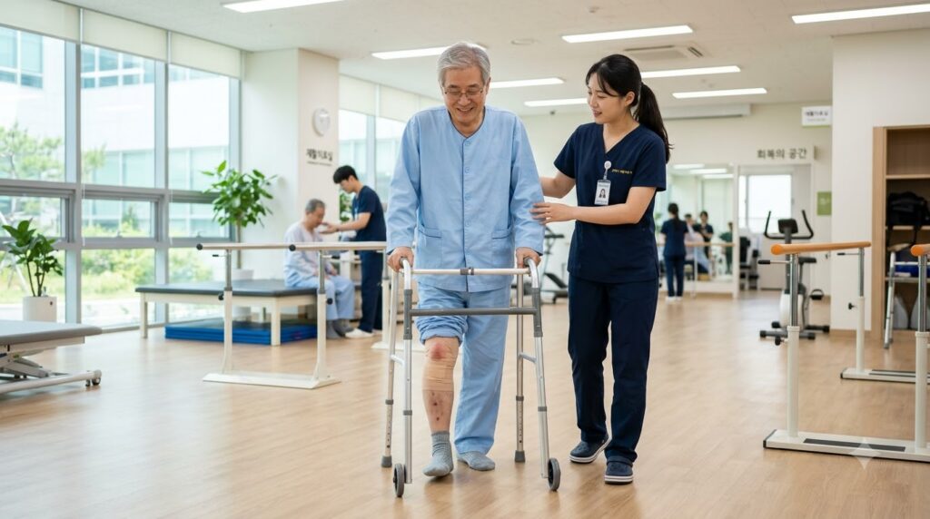 2026 노인 무릎인공관절 수술비 지원 총정리 | 대상·지원금·신청방법 4 Elderly man walking with walker 202608170127 1