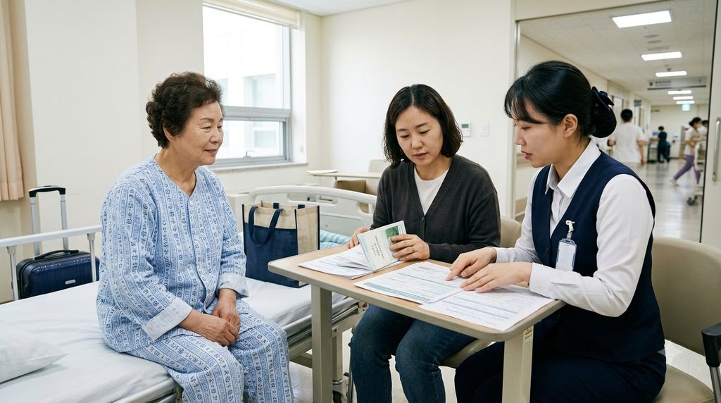 2026 긴급복지 의료지원 병원비 어디까지 받을 수 있을까? 300만원 지원범위와 신청 시점 4 Family discussing hospital disch… 202608222339 1