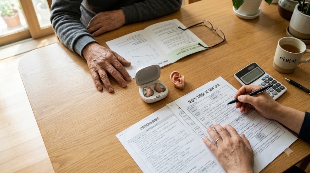 Family reviewing hearing aid doc… 202608192027