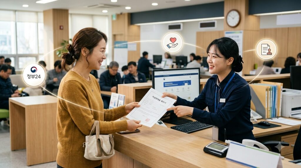 Korean woman obtaining certificate 202608041227