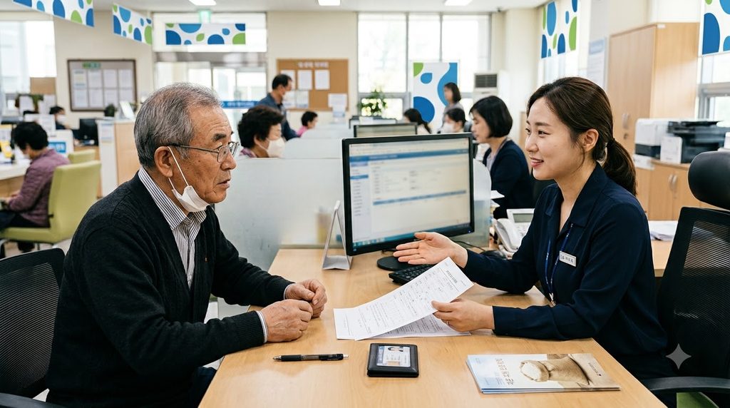 2026 정부양곡 할인 신청|기초생활수급자·차상위계층 쌀 10kg 가격과 신청방법 2 Man consulting welfare office staff 202608242306