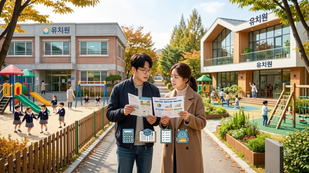2026 유아학비 지원 총정리 | 유치원 지원 대상부터 신청방법까지 4 Parents comparing two kindergart… 202608091247