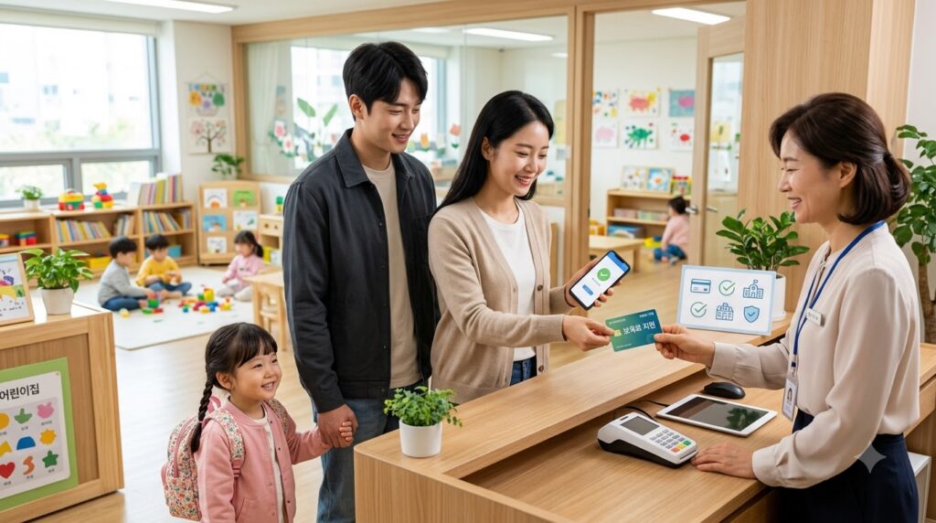2026 보육료 지원 총정리 | 어린이집 지원 대상부터 신청방법까지 3 Parents paying daycare fees smar… 202608071148