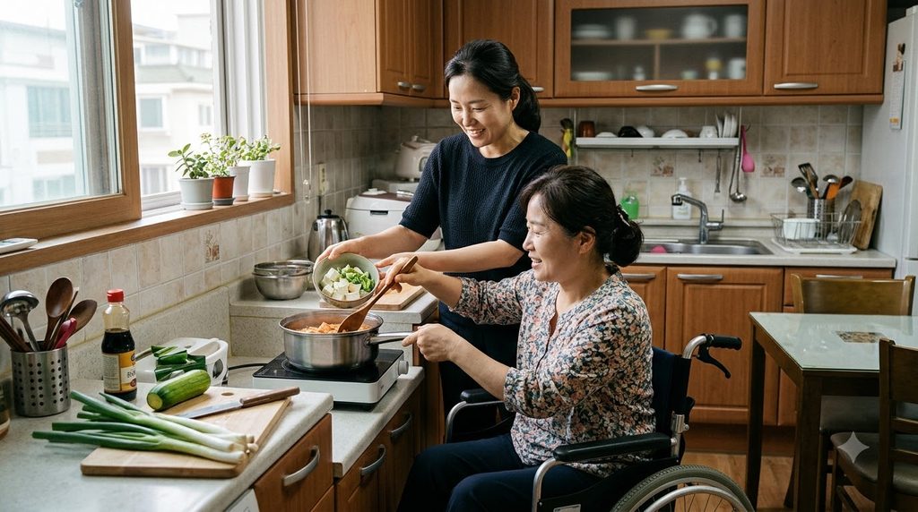 Support worker assisting with meal 202608232200