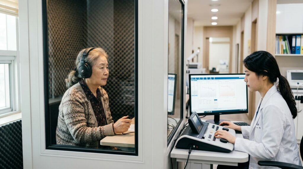 Woman undergoing hearing test 202608192027 1