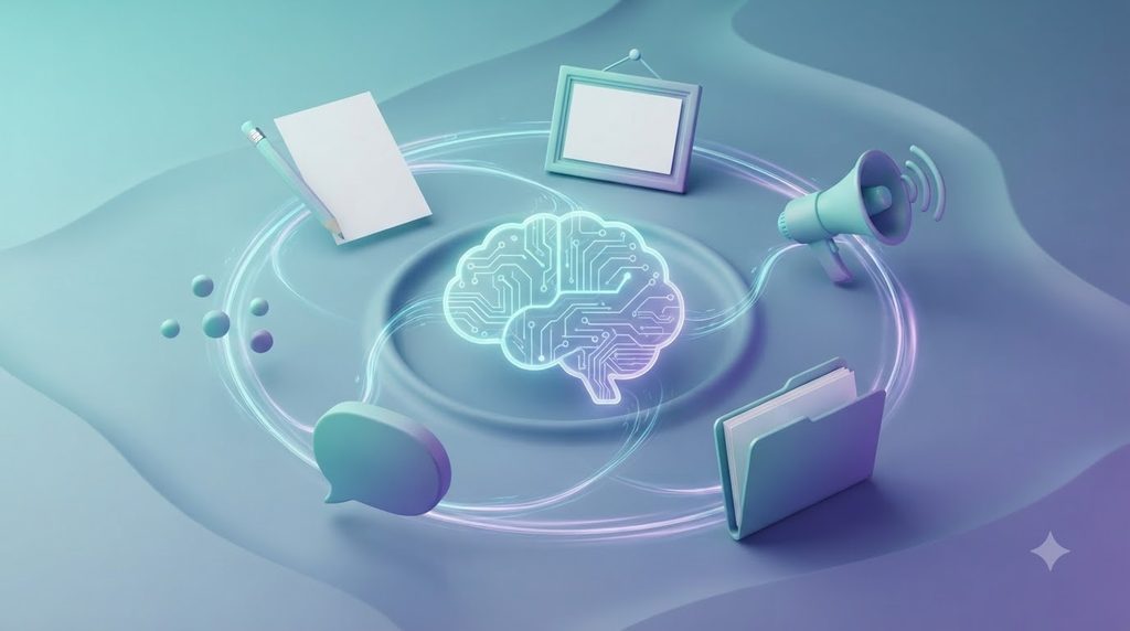 생성형AI활용능력전문가 1급 무료수강, 자격증보다 중요한 활용법 1 AI brain model with objects 20260918223713