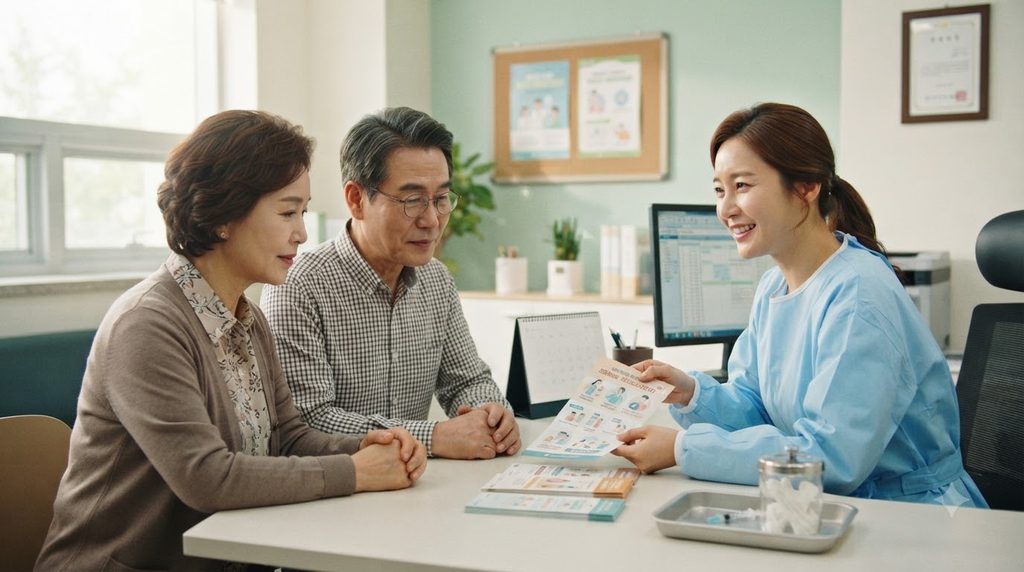 2026 양양군 대상포진 예방접종 지원|50세 이상 수급자 무료·65세 이상 접종비 1 Couple receiving medical counseling 20260927195248