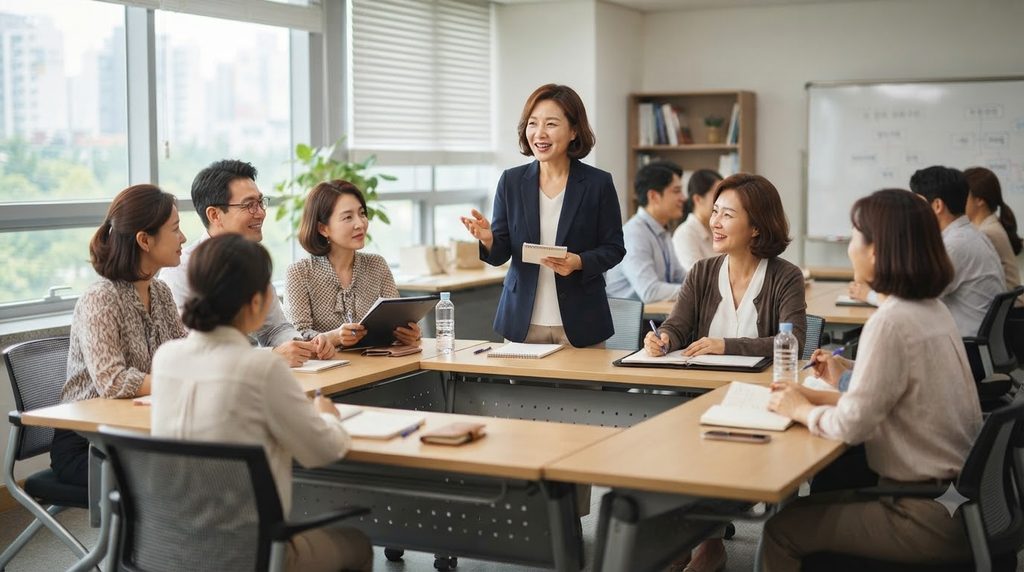 2026 희망리턴패키지 전직장려수당 최대 100만원|심화교육·60일 근속 조건 3 Job seekers practicing interview… 20260918002702