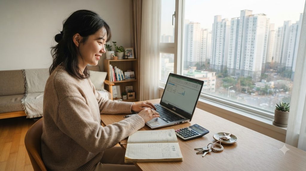 2026 영암형 공공주택 계약연장 조건|청년·신혼부부 중위소득 170% 신청방법 2 Person organizing living expense… 20260927180230 2