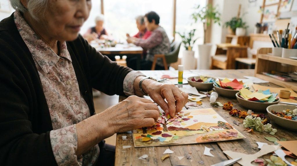 Woman making paper collage art 20260923222107 1