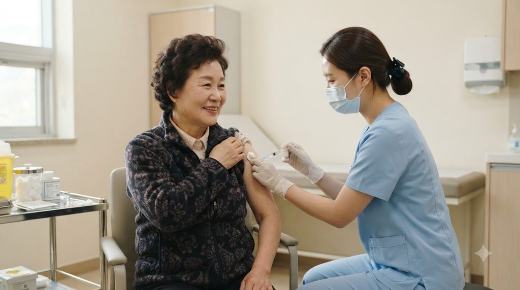 2026 양양군 대상포진 예방접종 지원|50세 이상 수급자 무료·65세 이상 접종비 4 Woman receiving vaccination in c… 20260927195252