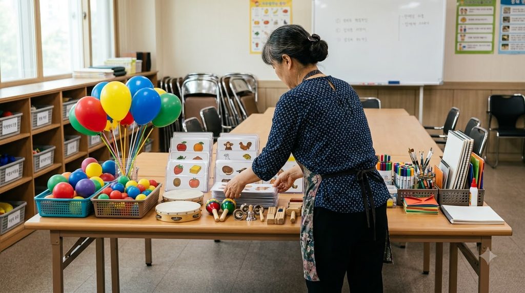 실버인지놀이지도사 1급 자격증 취득방법|시험·취업·급여 총정리 7 Instructor preparing class table 20261003215135