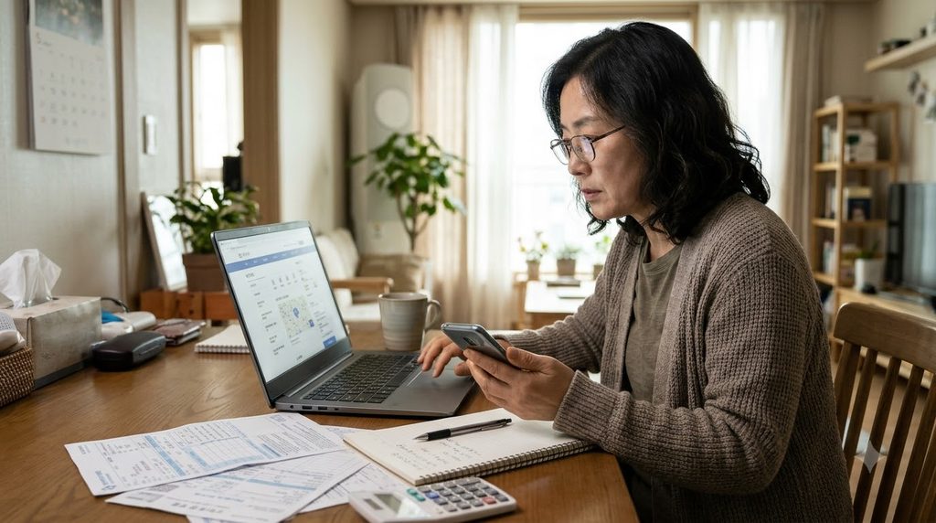 2027 경남 위기가구 생계비 30만원|18개 시·군 어디서 상담할까? 3 Person searching welfare on laptop 20261025233404