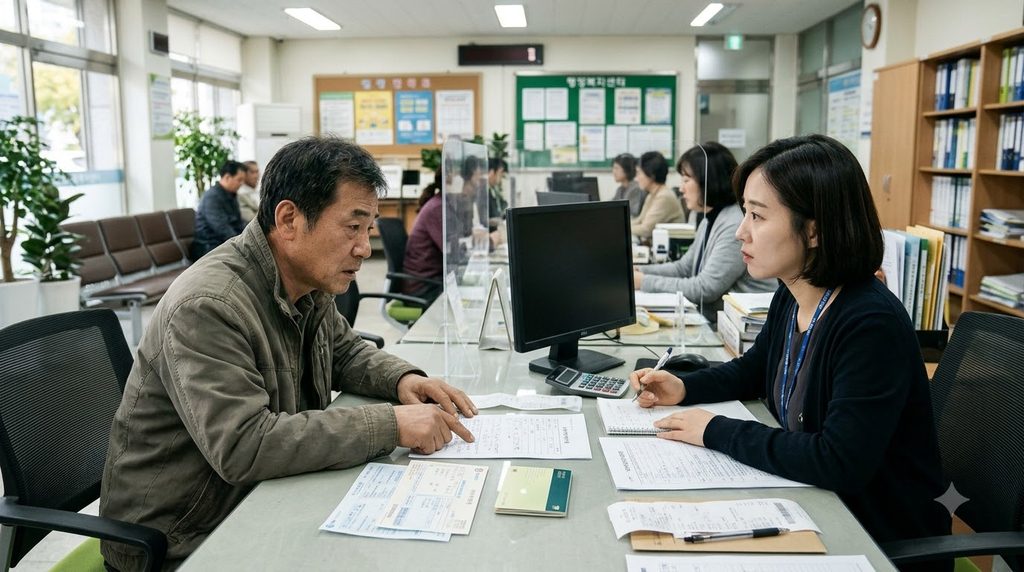 2027 경남 위기가구 생계비 30만원|18개 시·군 어디서 상담할까? 1 Resident consulting with welfare… 20261025233355