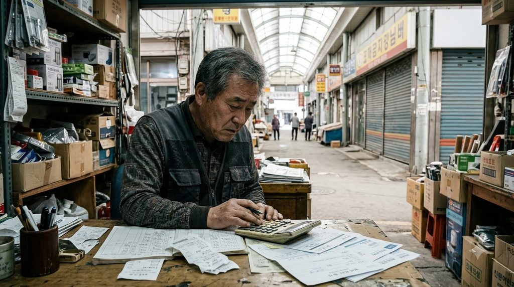 2027 충남 위기가구 생계비 30만원|15개 시·군 어디서 상담할까? 2 Store owner calculating financia… 20261026004911