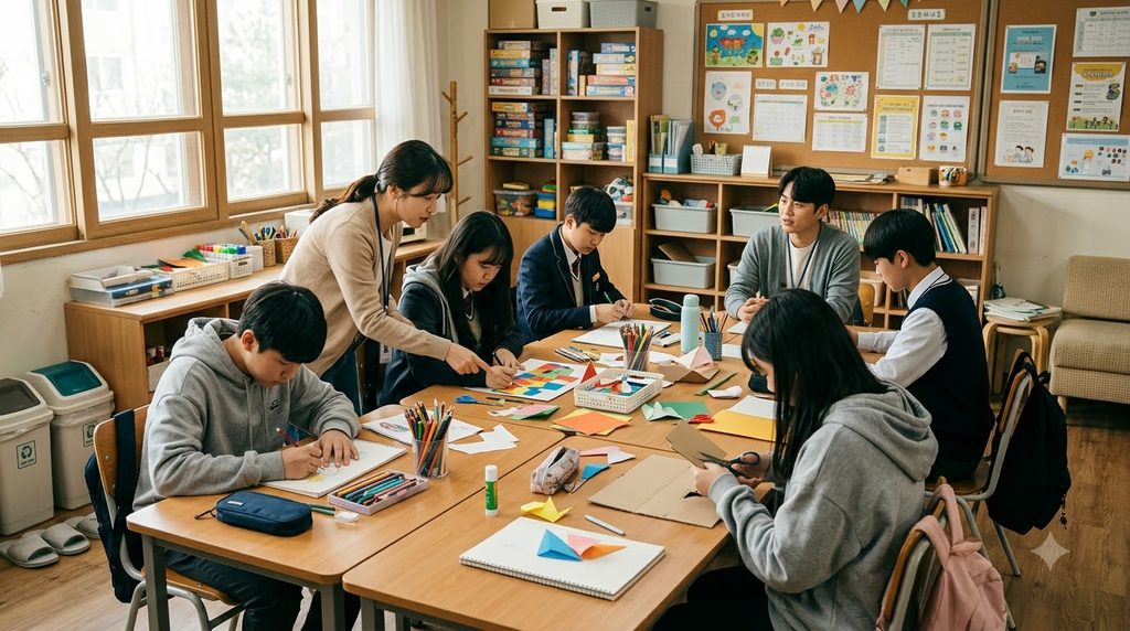 Teenagers doing art and craft 20261007000923