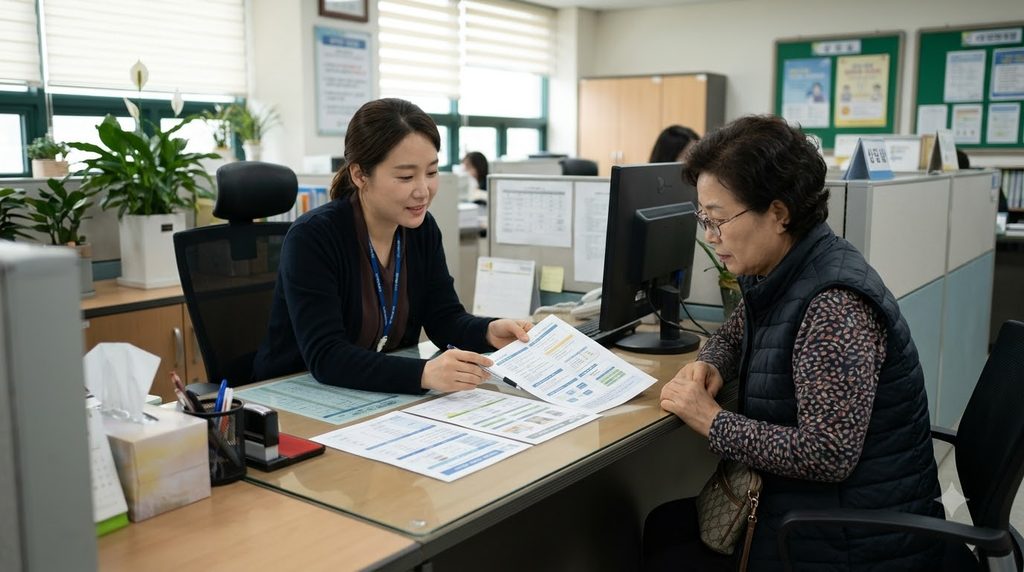 2027 우선드림 긴급복지 신설|위기가구 생계비 30만원 우선지원 대상과 신청방법 5 Welfare worker explaining docume… 20261007212743