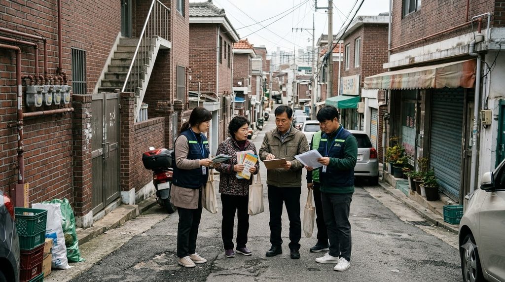 2027 대전 위기가구 생계비 30만원|5개 자치구 어디서 상담할까? 4 Welfare workers preparing househ… 20261026001926